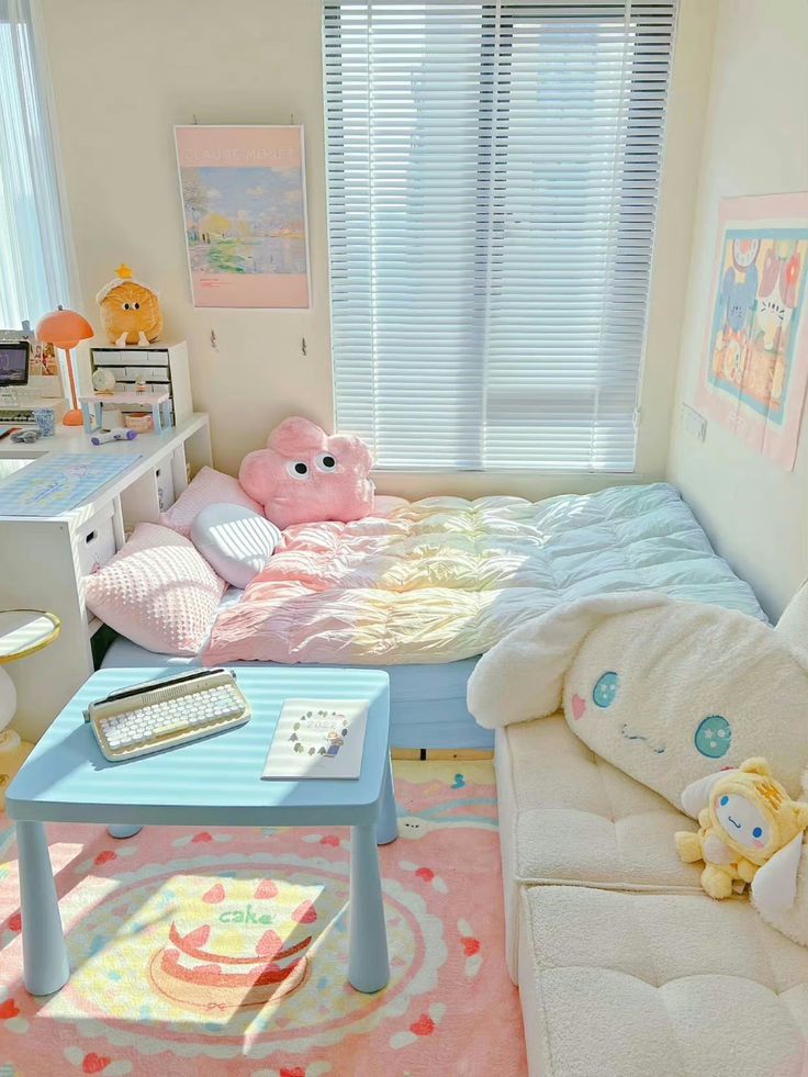 dormitorio decorado estilo kawaii