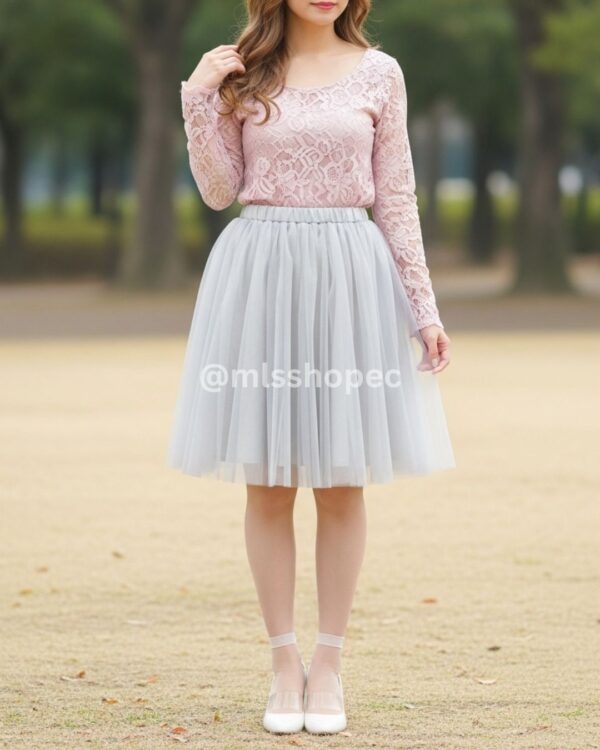 Falda de tul mediana para mujer varios colores estilo kawaii k-fashion - Image 7
