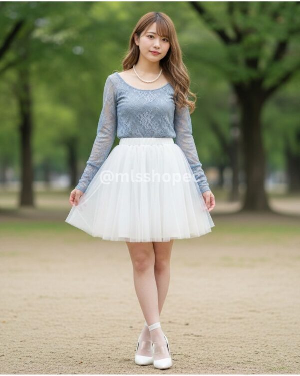 Falda de tul mediana para mujer varios colores estilo kawaii k-fashion - Image 4