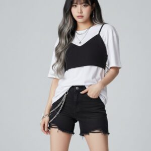 Top de mujer negro URBAN con tirantes