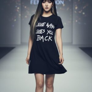 Vestido camiseta para mujer negro LOVE WHO